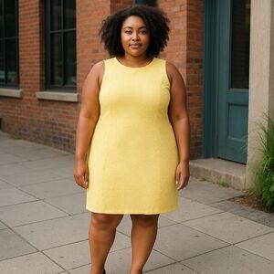 Lauren Ralph Lauren Yellow Lace Dress Sleeveless Size 16 - Summer Garden Party